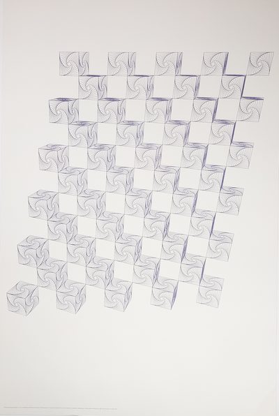 3D Checkerboard Pattern K · Donald K Robbins · 1968 · Print