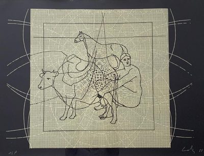 Cows Singularity · Enrique Castro-Cid · 1988 · Mixed Media