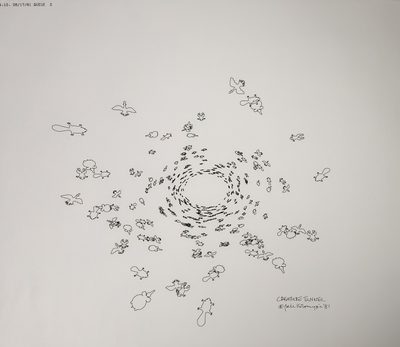 Creature Tunnel · William Kolomyjec · 1981 · Plotter Drawing