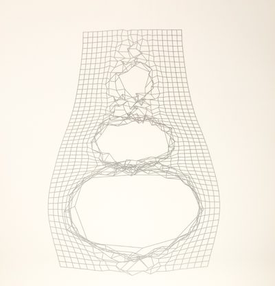 Deformed wire%E2%80%90grid with holes Lu%CC%88bbecke · Friedrich Lübbecke · 1980 · Print