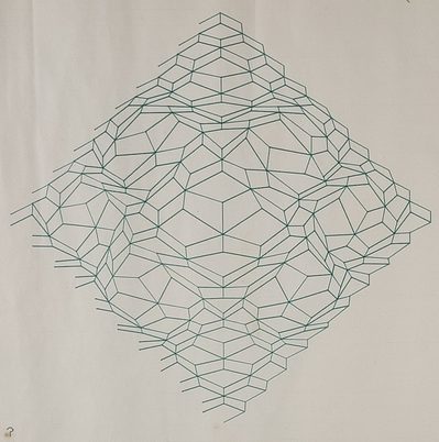 Diamond 2D design · Ruth Leavitt · 1975 · Plotter Drawing