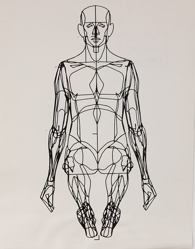 Drawings by Computer Human-Figure Studies 1555044 - Human Figure Sitting front view · William Alan Fetter · 1967 · Print