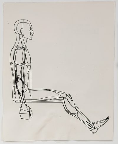 Drawings by Computer Human-Figure Studies 1555045 - Human Figure Sitting side view · William Alan Fetter · 1967 · Print