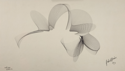 Early Eye 1342-2 Br%C3%BCn · Herbert Brün · 1973 · Plotter Drawing