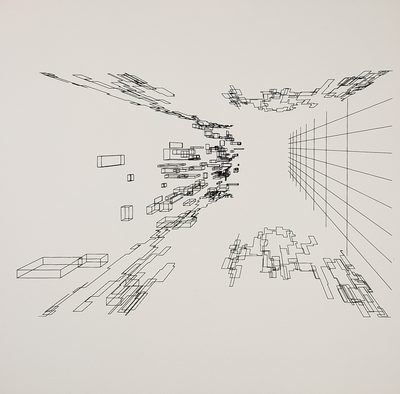 Flur Korridor Hall Corridor · Georg Nees · 1970 · Print