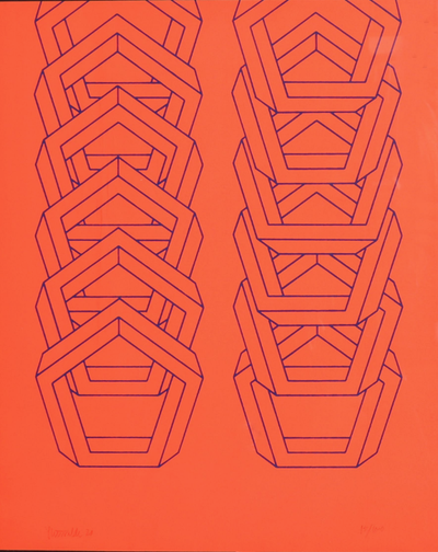 Red Pentagons %CC%81 Mari%CC%81a · José María Yturralde · 1970 · Print