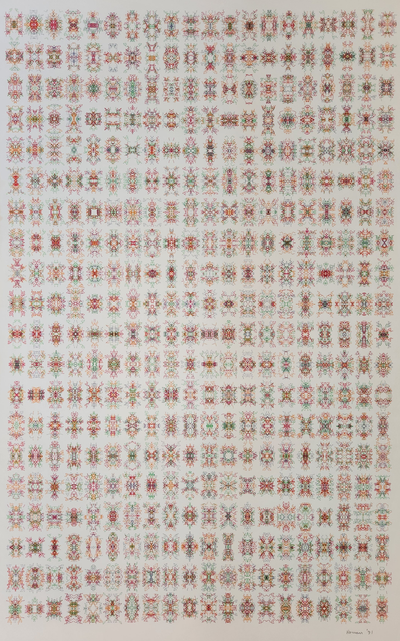 Scarabs Gamma · Roman Verostko · 1991 · Plotter Drawing