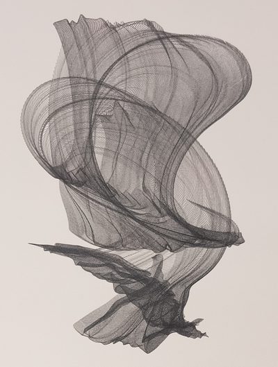 Sound Visualization PLOT Dry Ice Using Various Types of Microphones barbe generative dairy · barbe_generative_diary · 2024 · Plotter Drawing