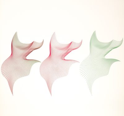 Triplet of flowing line surfaces · Fromund Kloppe · 1980 · Print