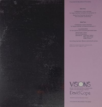 Visions Music for Orchestra 2 Pianos and Computer Generated Tape · David Cope
